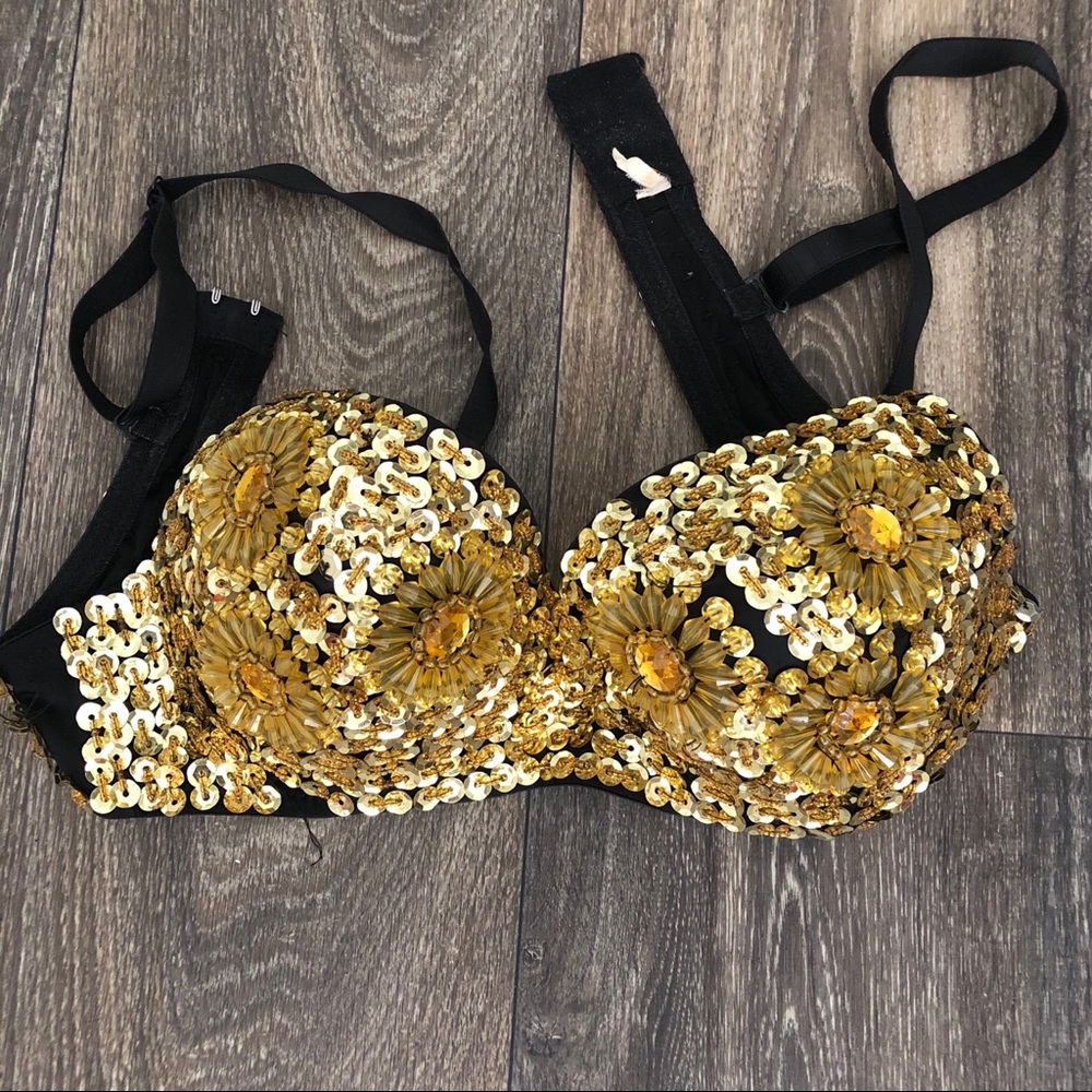 Gold Jeweled Bra Top